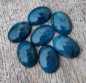 Apatite néon naturelle, cabochon ovale, pierre précieuse de haute qualité, pierre polie pour la fabrication de bijoux, vente en gros - Product Image 5