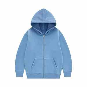 Sweat à capuche zippé à épaules tombantes, délavé à l'acide, avec logo imprimé personnalisé, streetwear de haute qualité, en molleton épais français. - Product Image 3