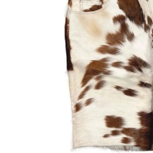 กางเกงขาสั้นหนังวัวแท้สำหรับผู้ชาย สไตล์คาวบอยหรูหรา ดีไซน์เนอร์สตรีทแวร์ กางเกงขาสั้นฤดูร้อน - Product Image 5