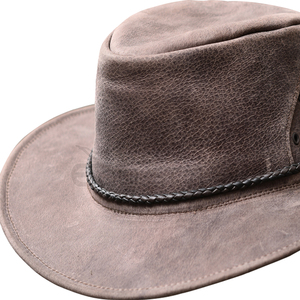 Stylish Leather Cowboy <b>Hat</b> Round Cord <b>Band</b> Travel Safari Fashion Adjustable Outdoor Headwear Premium Leather Western <b>Hat</b> For Men - Product Image 2