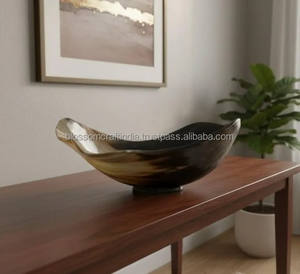 Tazón de Cuerno de Búfalo Pulido de Primera Calidad, Tazón para Servir Hecho a Mano Natural para Cocina, Comedor, Restaurante y Decoración - Product Image 1