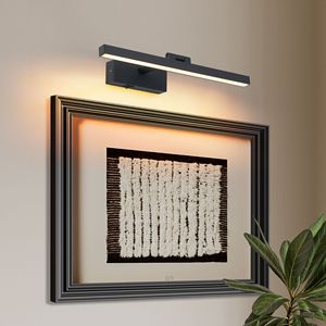 16-Inch Black Modern LED <b>Bathroom</b> Vanity <b>Light</b> Dimmable Sconce for Wall Lighting with <b>Over</b>-the-<b>Mirror</b> Design - Product Image 1