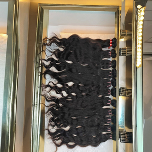 Extensiones de cabello humano virgen de doble trama a máquina de 50g, paquetes de trama de cabello humano a granel de onda profunda para trenzar cabello húmedo y ondulado - Product Image 1