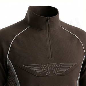 <b>Men's</b> Dark Brown <b>Tracksuit</b> Full Zip Front Logo Solid Color Casual Sportswear With Side Pockets Regular Fit Autumn Wear - Product Image 3