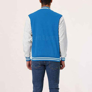 Cotton/Polyester Men's Letterman Jacket with <b>Stand</b> Collar and Front Logo Eco-Friendly & Breathable Casual Winter Jacket - Product Image 5