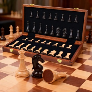 Échiquier de luxe pliable fait main moderne pour compétition, type tiroir, plateau de puzzle de haute qualité, personnalisé et solide - Product Image 6