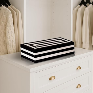 Caja de Joyería con Incrustaciones de Hueso Personalizada, Caja de Regalo de Madera MDF y Resina de Estilo Vintage para Almacenamiento - Product Image 5