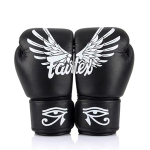 นวมชกมวยหนังวัวแท้สำหรับฝึกซ้อมมวยไทย MMA คิกบ็อกซิ่ง สีดำ พร้อมสกรีนโลโก้ตามสั่ง - Product Image 1