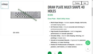 Multi Shape Draw <b>Plate</b> 40 Holes Jewelry Wire Forming Tool Durable Precision Jewellery Making Tool | Item No GS-635I - Product Image 3