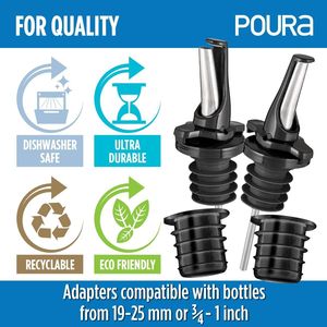 Set di 6 Adattatori Versatori per Liquori in Gomma Naturale Senza BPA, Collo da 1 Pollice, Accessori per Bottiglie Grandi, per Versare Olio/Liquori - Product Image 5