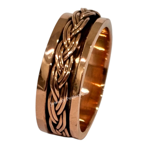 Wholesale Pure <b>Copper</b> Bohemian Spinner Rings Healing Rings Fashionable Women's Meditation <b>Band</b> Trendy Anxiety Relief gifts - Product Image 3