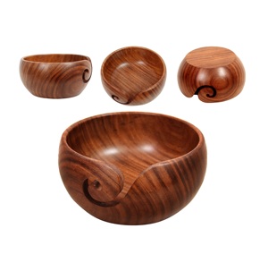 Bol à laine créatif en bois d'acacia pour la maison, idéal pour le tissage et le tricot à la main, outil multifonctionnel, best-seller - Product Image 5