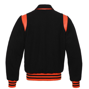 Veste universitaire pour homme bleu, blanc et rouge, col rond, simple boutonnage, respirante, mélange polyester/coton, doublure en laine, coupe classique - Product Image 5