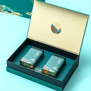 Custom Luxury Flip Magnetic Tea Set Gift Box With High End Tea Tin Box Paper Packaging Box