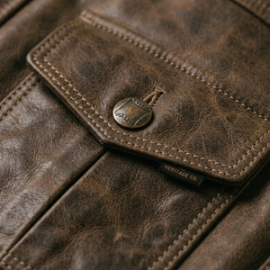 Chaquetas de Cuero para Hombre, Chaquetas de Cuero Genuino Transpirables, Chaqueta de Cuero OEM para Hombre en Diferentes Estilos y Diseños - Product Image 5
