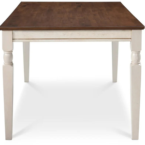 Minimalist <b>Wooden</b> Dining <b>Table</b> with 4 Chairs, Brown Top, Elegant White Legs, Rectangular Shape, Suitable for Home or Residence - Product Image 4