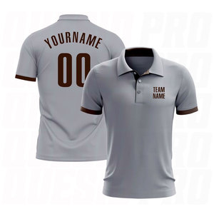 Polo de Golf Personalizado en Gris Marrón, de Alto Rendimiento, Calidad Premium, Transpirable, de Secado Rápido, en Poliéster, con Logotipo Personalizado - Product Image 1