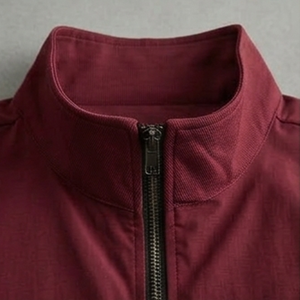 Traje casual de camisa y pantalón de manga corta con cuello alto y cremallera para hombre, estilo urbano, transpirable, 100% poliéster, 380g, para primavera - Product Image 2