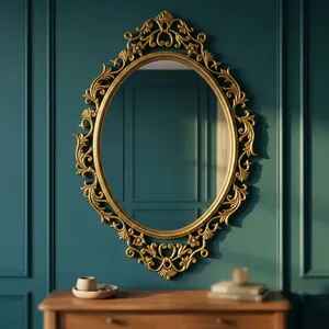 Handmade Brass <b>Oval</b> <b>Mirror</b> Frame Pure Brass Vintage Wall Decor Frame <b>for</b> <b>Bathroom</b> Living Room Bedroom Home Decor & Gifting - Product Image 6