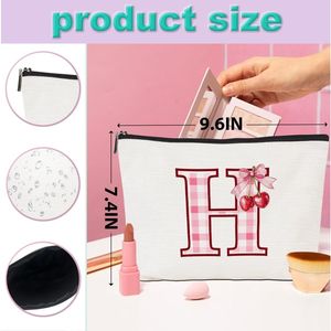 Borsa Cosmetica Personalizzata con Iniziali, Organizer da Viaggio Monogrammato per Articoli da Toeletta, Regalo per Donne, Ragazze, Amiche, Colleghe, Fidanzate - Product Image 4