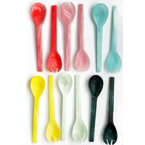 Cuchara para Servir Ecológica Pintada a Mano con Resina - Elegante Utensilio de Cocina Reutilizable para Buffet, Restaurante, Hotel, Servicio a Domicilio - Product Image 4