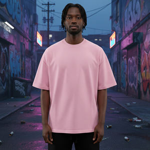 Camiseta de hombre 100% algodón, artículo de moda, con logo impreso personalizado, 280GSM, lisa, estilo hip hop, para hombre - Product Image 6