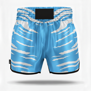 Pantalones Cortos de Kickboxing Estilo Retro con Detalles Dorados, Shorts de Muay Thai Clásicos con Escritura Tailandesa Auténtica - Product Image 3
