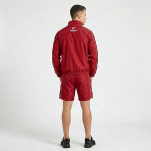 Custom Logo Men's Summer 3-Piece Sportswear Set Grey Windbreaker Hooded Jacket <b>T</b>-shirt Shorts Lightweight Nylon Loose Fit <b>Track</b> - Product Image 2