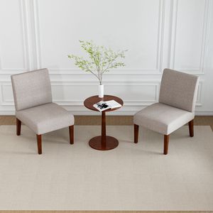 Set di 2 Sedie Decorative in Tessuto per Toeletta, Poltroncine in Legno per Camera da Letto, Ufficio, Angolo o Salotto - Product Image 4
