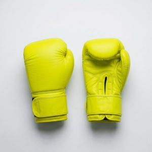 Guantes de Boxeo de Cuero Genuino Amarillo Neón con Logotipo Personalizado, OEM/ODM, Venta al Por Mayor, Equipo de Primavera y Combate - Product Image 3