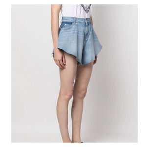 New High Waist Sexy Shorts <b>Skirts</b> Multi-Pockets Cotton Casual Women Knitted Breathable Waterproof Eco-Friendly Ruffles Washed - Product Image 4