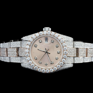 Reloj de pulsera de oro blanco con pavé de moissanita y diamantes para hombre, estilo Iced Out Bling, resistente al agua, de acero inoxidable, joyería de lujo HipHop - Product Image 2