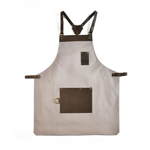 Tablier de travail en cuir véritable pour hommes avec sangles réglables, résistant à la poussière, design robuste - Product Image 1