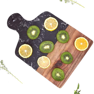 Custom Sustainable Marble Rectangle Cheese Board Dishwasher <b>Safe</b> Kitchenware Serving Cutting Board FAIZA CRAFT Wooden <b>Knife</b> - Product Image 5