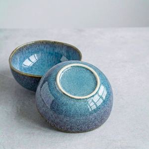 2026 Bol à nouilles en grès fait main, motif régulier Japndi, écologique, léger, style nordique, motif de bordure effet cuit, pour dégustation de thé, par UO - Product Image 6