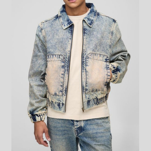 Wholesale Clothing Manufacturer Men's Jackets Custom Basic Solid Color <b>Jeans</b> Men's Jackets High Quality - Product Image 4