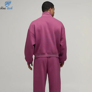 Ensemble survêtement streetwear personnalisé pour homme – Sweat-shirt demi-zip et pantalon – Confortable, décontracté, sportswear, usage quotidien, imprimé logo 100% - Product Image 5