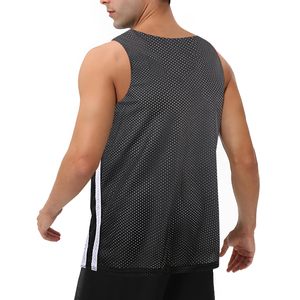 <b>Men's</b> Reversible Mesh Sleeveless <b>Vest</b> Black <b>White</b> Breathable Lightweight Summer Outdoor Sports Top - Product Image 4