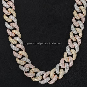 High Quality 22mm 480g Miami Cuban <b>Iced</b> <b>Out</b> <b>Chain</b> 10k Gold Plated VVS Lab Grown Diamond Brilliant Cut Certified Unisex - Product Image 1