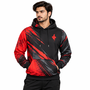 Lightweight Active Clothing Men <b>Sublimation</b> <b>Hoodie</b> with Stretch Material Comfortable Fit for Running Training Fitness Travel - Product Image 1