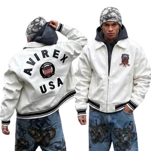 Veste en cuir multicolores sur mesure |   Manteau streetwear à patchs brodés, vêtement d'extérieur de style américain de grande taille, qualité supérieure - Product Image 5
