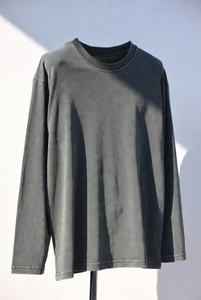 Camiseta de Manga Larga para Hombre, Corte Holgado, Hombros Caídos, Algodón y Felpa, Estilo Casual Urbano, Moderna, Transpirable y de Secado Rápido - Product Image 3