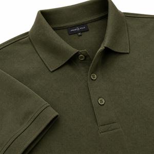 Camisa de Piqué de Manga Corta para Hombre, Color Verde Oliva, Casual, Transpirable, de Poliéster Tejido, Corte Regular, Personalizable ODM - Product Image 5