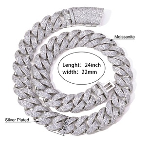 Collier chaîne cubaine en diamant de laboratoire, argent 925, léger, diamant certifié, chaîne gourmette sertie de diamants, bijoux de luxe pour homme - Product Image 6