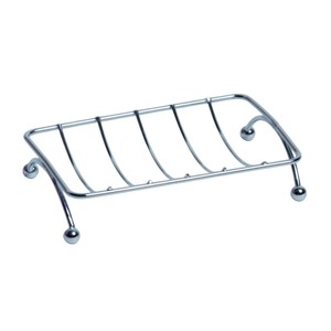 Self <b>Draining</b> Chrome Plated Wire Metal Soap Dish Holder For <b>Bathroom</b> Sink And Kitchen Countertop Stainless Steel Soap Dish - Product Image 1