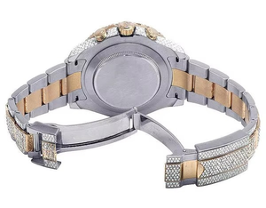 BOJ R.O.L.E.X.046 Montre pour homme en or blanc, entièrement sertie de moissanite, de luxe, à quartz analogique, en acier, 41 mm, 3 ATM, résistante à l'eau, style hip-hop - Product Image 6