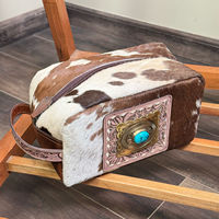 2025 mode 2 pièces Combo ensemble bagages sac de voyage outillé à la main en cuir de vachette véritable Duffle & trousse de toilette Combo pour hommes femmes