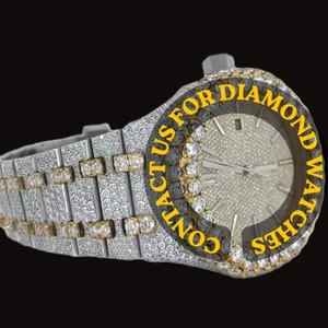 Nouvelle Montre-bracelet Hip-Hop de Luxe 2026 pour Homme, Design Tendance, Cadran Carré Bicolore, Sertie de Moissanite et Diamants VVS, Mouvement Quartz - Product Image 2