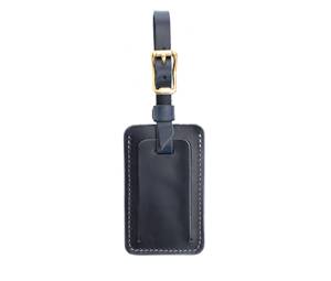 Genuine Leather Luggage <b>Tags</b> Personalized Travel Bag <b>Tags</b> Privacy Cover <b>Suitcase</b> Labels Custom Bulk Supply LMP-0307 - Product Image 5