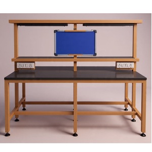 Station de travail industrielle en fonte de qualité export, robuste, avec éclairage LED T5, support d'écran Softboard et grande surface de travail - Product Image 6